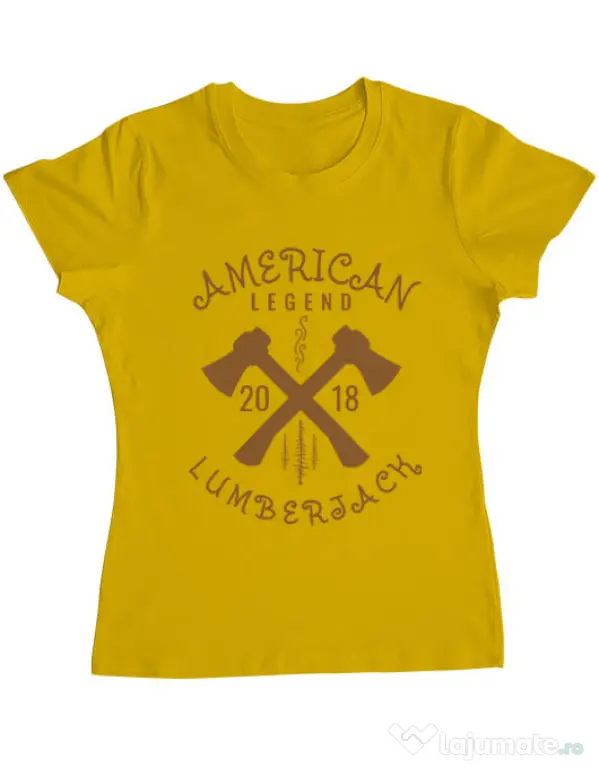 Tricou ADLER dama American lumberjack Galben