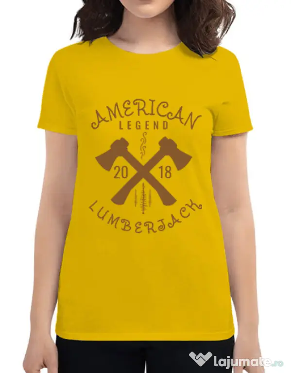 Tricou ADLER dama American lumberjack Galben