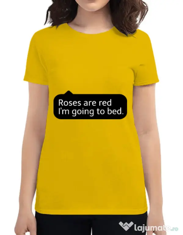 Tricou ADLER dama Roses are red Galben