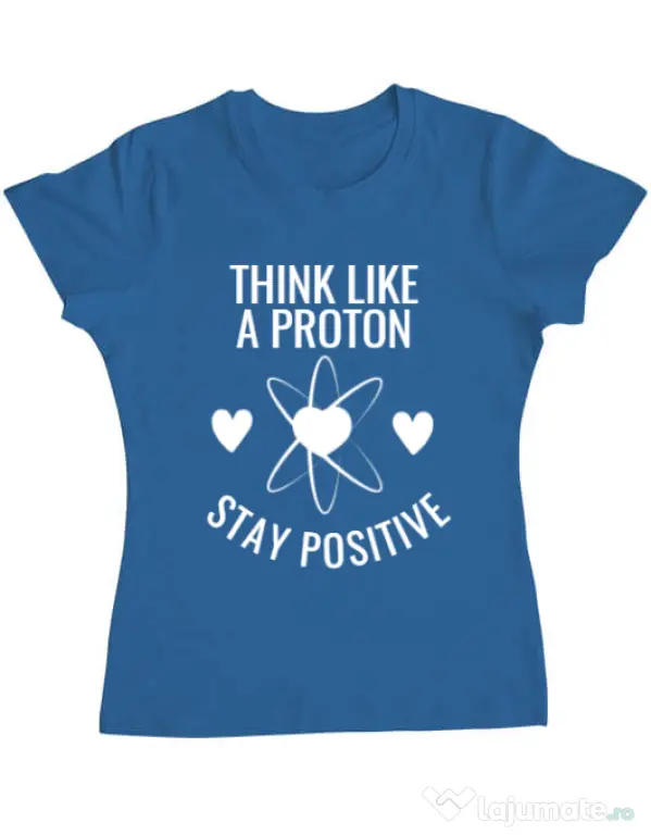Tricou ADLER dama Stay positive Albastru azuriu
