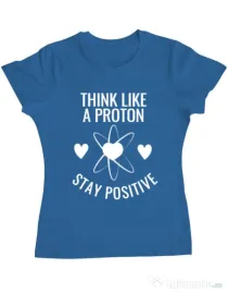 Tricou ADLER dama Stay positive Albastru azuriu