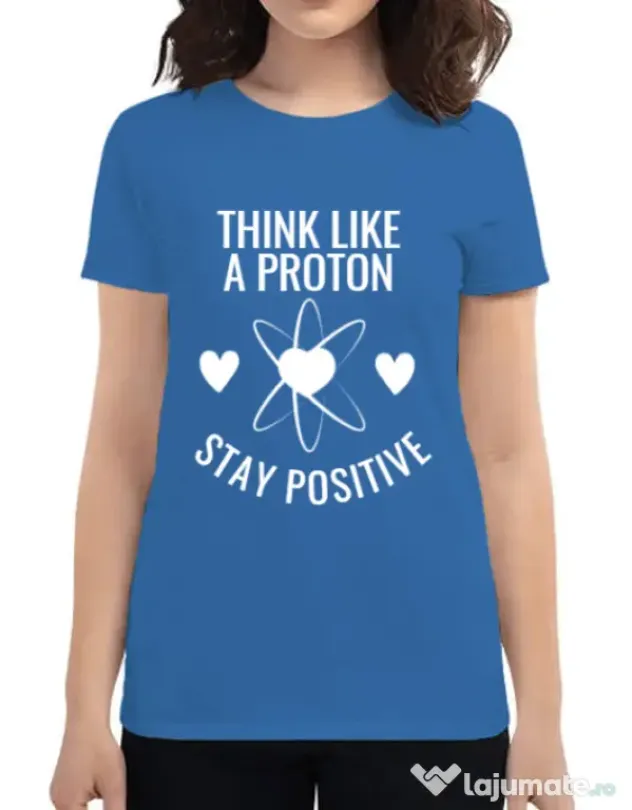 Tricou ADLER dama Stay positive Albastru azuriu