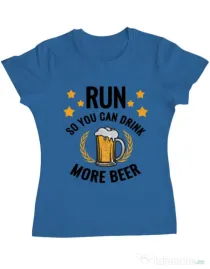 Tricou ADLER dama Drinking more beer Albastru azuriu
