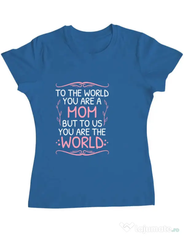 Tricou ADLER dama You are the world Albastru azuriu