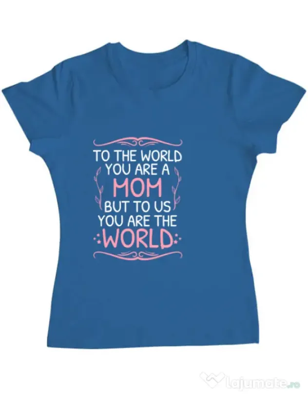 Tricou ADLER dama You are the world Albastru azuriu
