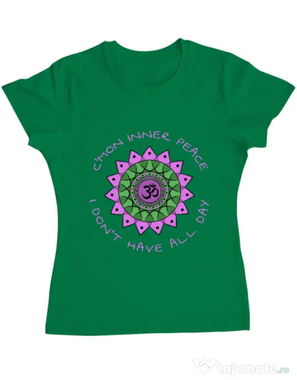 Tricou ADLER dama C’mon inner peace Verde mediu