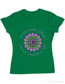 Tricou ADLER dama C’mon inner peace Verde mediu