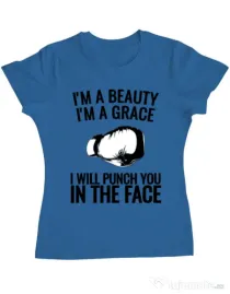 Tricou ADLER dama I am a grace Albastru azuriu