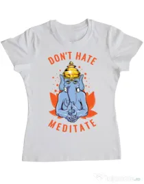 Tricou ADLER dama Don’t hate Alb