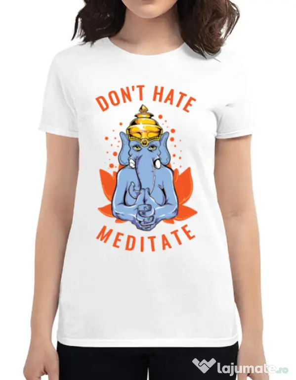 Tricou ADLER dama Don’t hate Alb