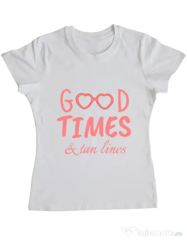 Tricou ADLER dama Tan lines Alb