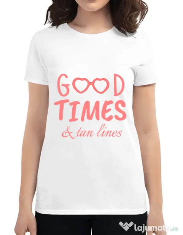 Tricou ADLER dama Tan lines Alb