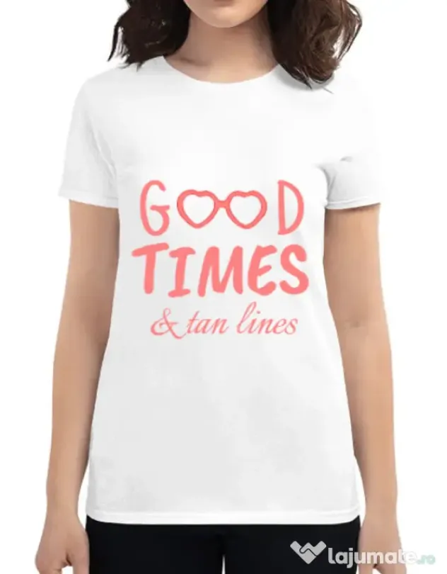 Tricou ADLER dama Tan lines Alb