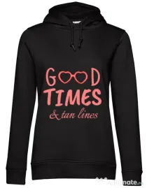 Hoodie dama cu gluga Tan lines Negru