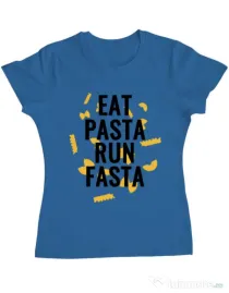 Tricou ADLER dama Eat pasta Albastru azuriu