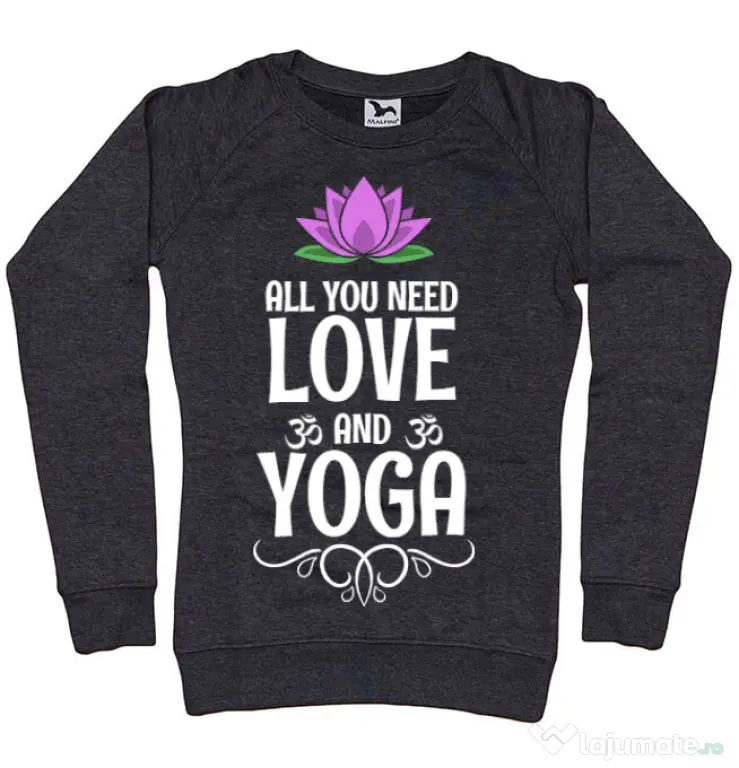 Bluza ADLER dama Love and yoga Negru melanj