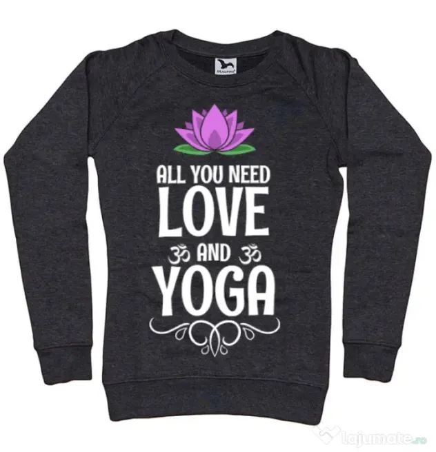 Bluza ADLER dama Love and yoga Negru melanj