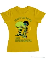 Tricou ADLER dama I want superpowers Galben