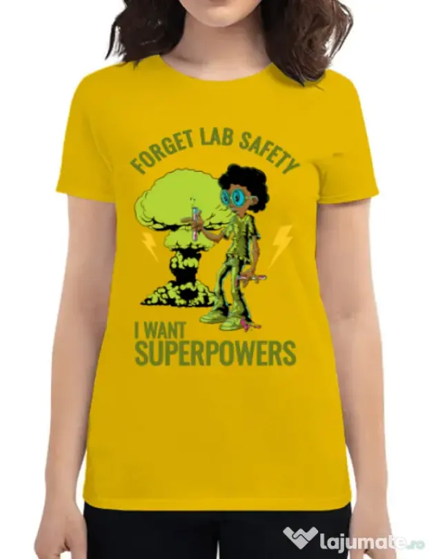 Tricou ADLER dama I want superpowers Galben