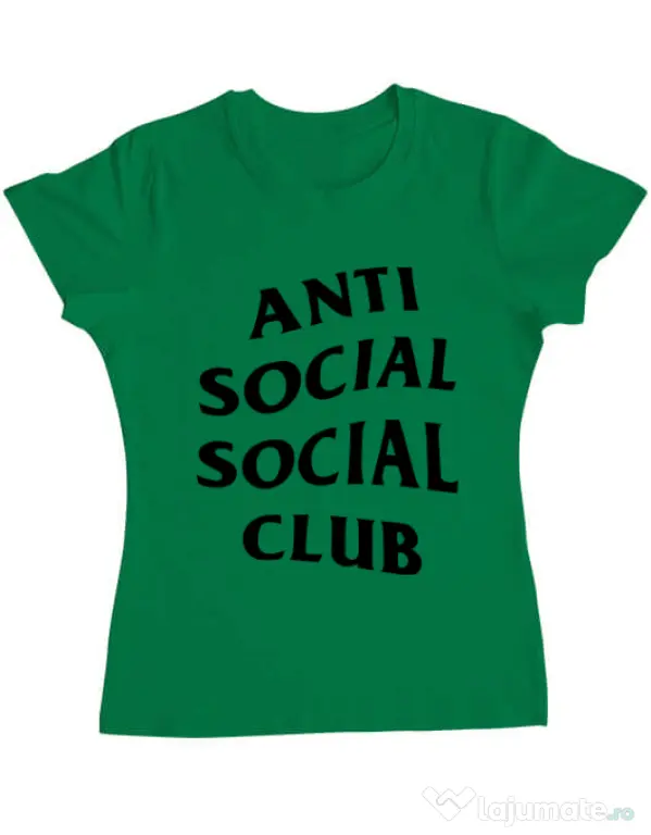 Tricou ADLER dama Anti social Club Verde mediu
