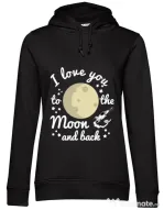Hoodie dama cu gluga To the moon and back Negru