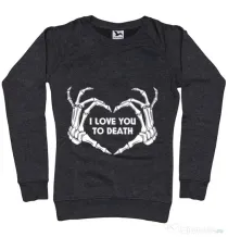 Bluza ADLER dama Love you to death Negru melanj
