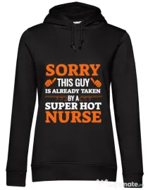 Hoodie dama cu gluga This guy is taken Negru