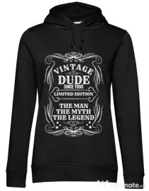 Hoodie dama cu gluga Vintage dude Negru