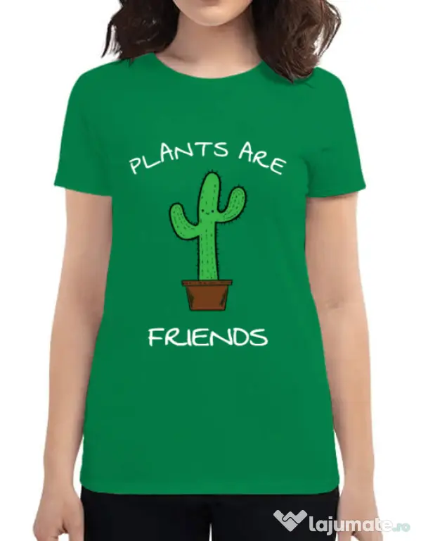 Tricou ADLER dama Plants are friends Verde mediu