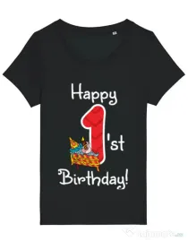 Tricou STANLEY STELLA dama Happy Birthday! Negru