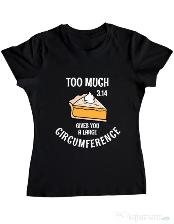 Tricou ADLER dama Too much pie Negru