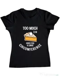 Tricou ADLER dama Too much pie Negru