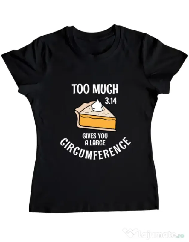 Tricou ADLER dama Too much pie Negru