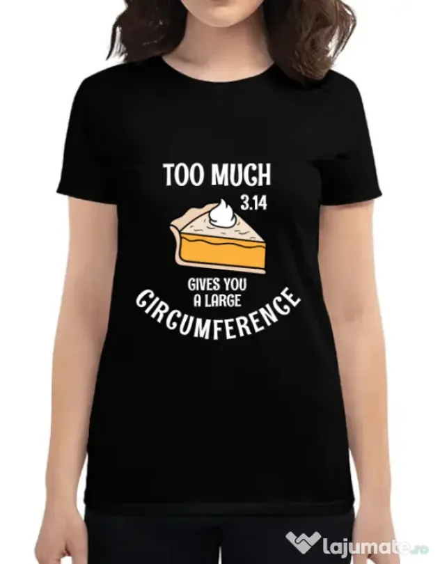 Tricou ADLER dama Too much pie Negru