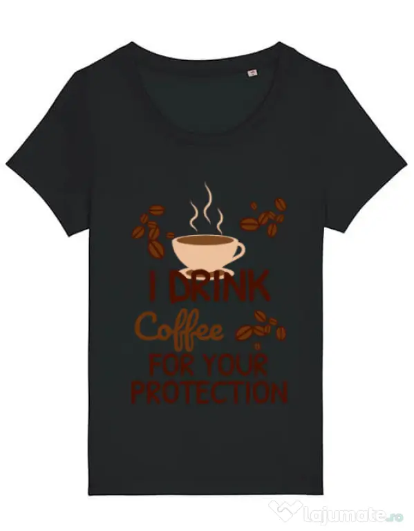 Tricou STANLEY STELLA dama Coffee for protection Negru