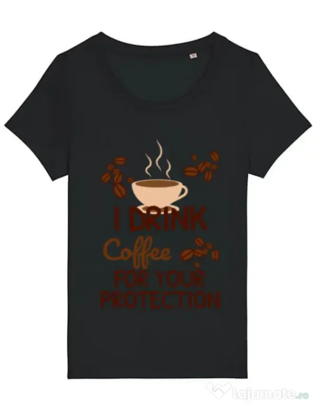 Tricou STANLEY STELLA dama Coffee for protection Negru