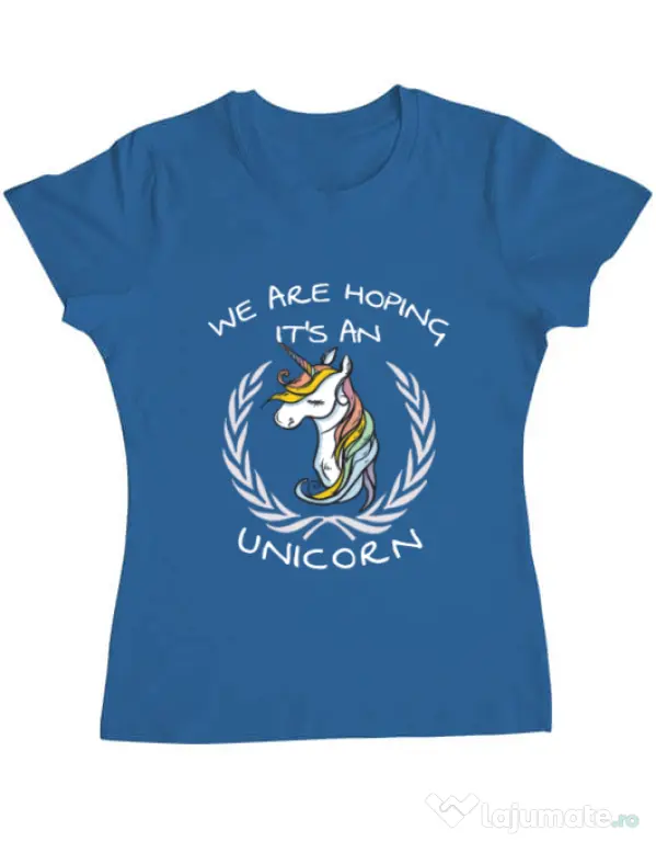 Tricou ADLER dama Hoping for an unicorn Albastru azuriu