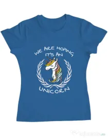 Tricou ADLER dama Hoping for an unicorn Albastru azuriu