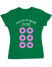Tricou ADLER dama Awesome sixpack Verde mediu