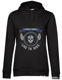 Hoodie dama cu gluga Street rider Negru