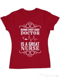 Tricou ADLER dama Great nurse Rosu