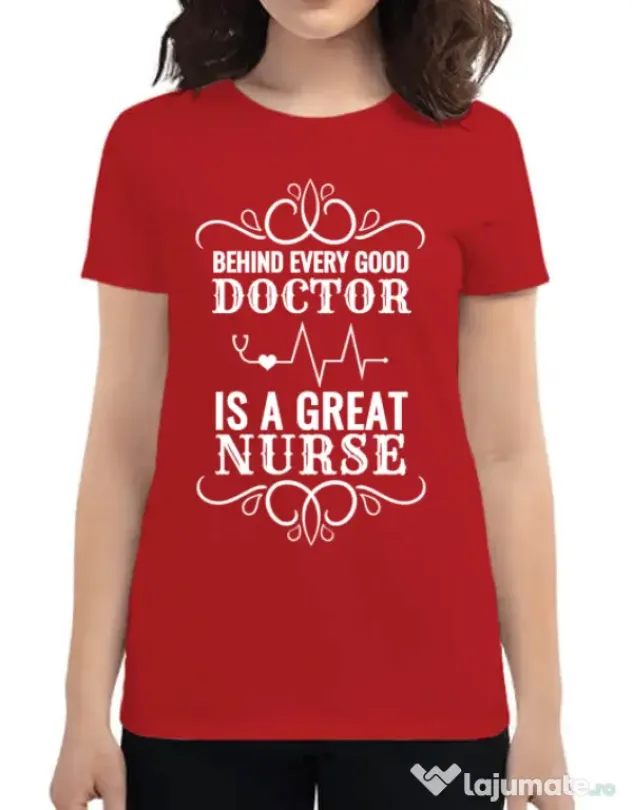 Tricou ADLER dama Great nurse Rosu