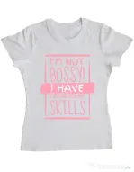 Tricou ADLER dama I’m not bossy Alb
