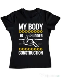 Tricou ADLER dama Under construction Negru