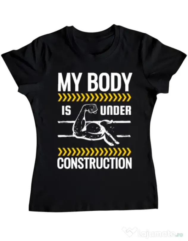 Tricou ADLER dama Under construction Negru
