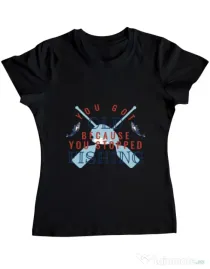 Tricou ADLER dama You stopped fishing Negru