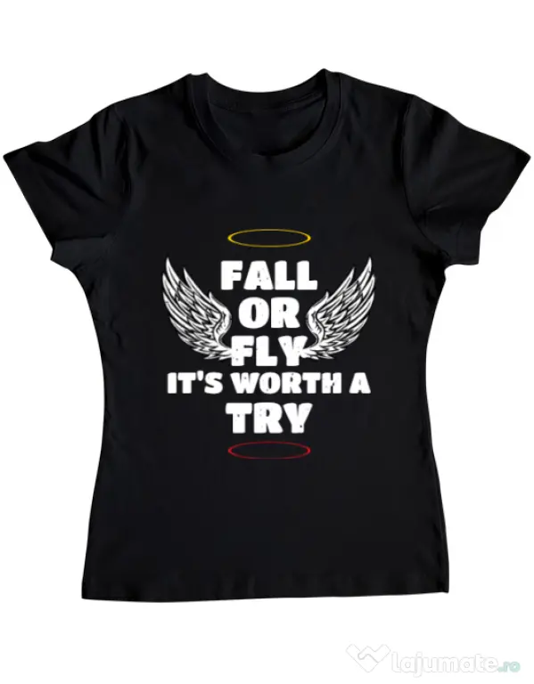 Tricou ADLER dama Fall or fly Negru