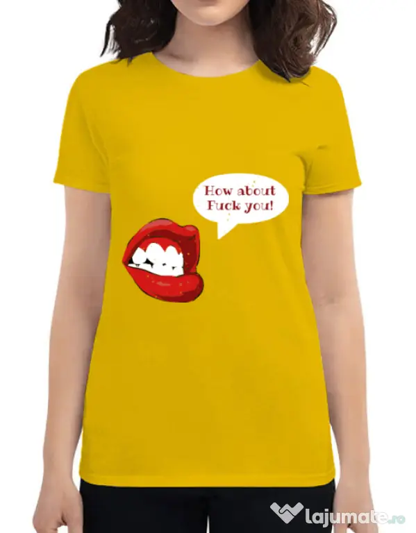 Tricou ADLER dama How about Galben