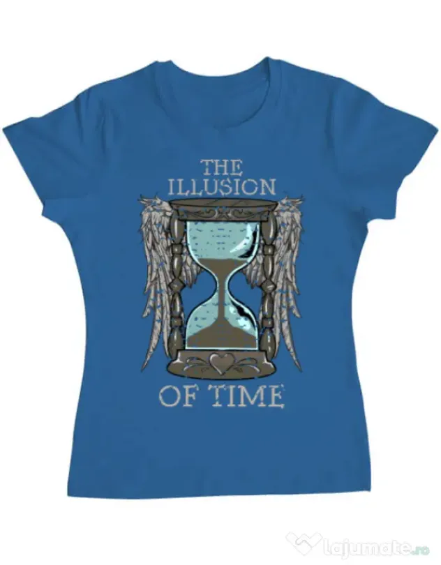 Tricou ADLER dama The illusion of time Albastru azuriu