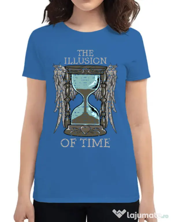 Tricou ADLER dama The illusion of time Albastru azuriu